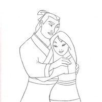 Desenho de Mulan grávida para colorir