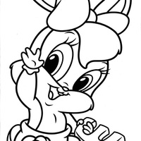 Desenho de Lola Bunny bebê brincando para colorir