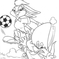 Desenho de Lola Bunny e Eufrazino para colorir