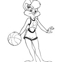 Desenho de Lola Bunny jogadora de basquete para colorir