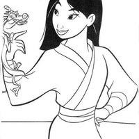 Desenho de Mulan princesa da Disney para colorir