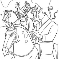 Desenho de Shang em seu cavalo para colorir