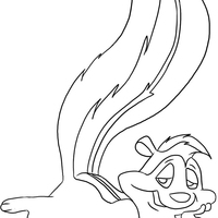 Desenho de Gambá Le Pew dormindo para colorir