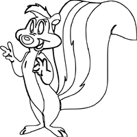 Desenho de Gambá Le Pew meditando para colorir