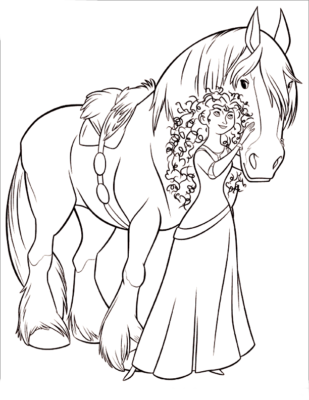 Desenho de Princesa e cavalo para Colorir - Colorir.com