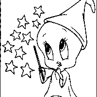 Desenho de Piu Piu mago para colorir