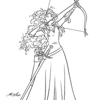 Desenho de Merida arqueira para colorir