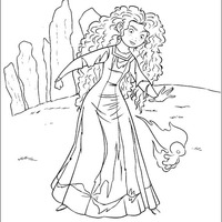 Desenho de Merida princesa da Disney para colorir