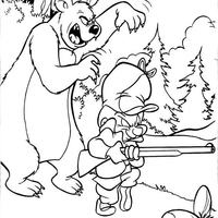 Desenho de Urso atacando Hertolino para colorir
