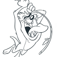 Desenho de Taz brincando de Tarzan para colorir