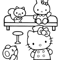 Desenho de Colegas da Hello Kitty para colorir