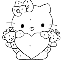 Desenho de Colorir com números - Hello Kitty para colorir