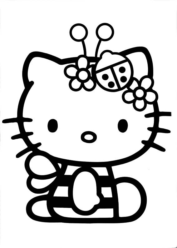 Desenho de Hello Kitty na motoca para colorir - Tudodesenhos