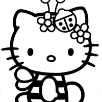Desenho de Hello Kitty abelhinha para colorir