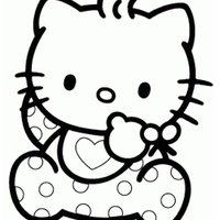 Desenho de Hello Kitty bebê para colorir