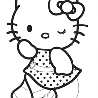 Desenho de Hello Kitty bonita para colorir