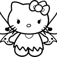 Desenho de Hello Kitty borboleta para colorir