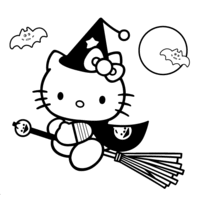 Desenho de Hello Kitty bruxinha para colorir