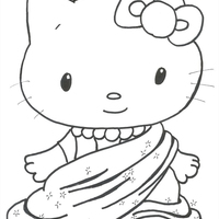 Desenho de Hello Kitty de romana para colorir