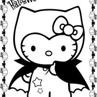 Desenho de Hello Kitty de vampiro para colorir