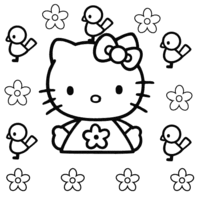 Desenho de Decoração Hello Kitty para colorir