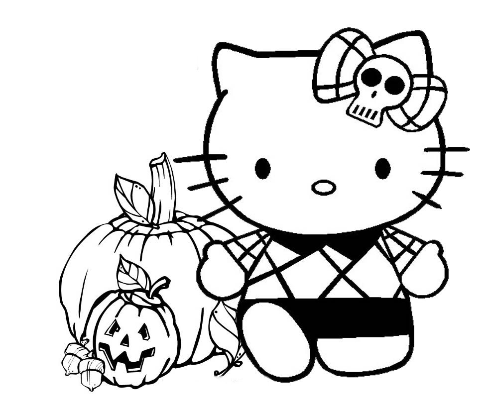 Desenho de Hello Kitty na motoca para colorir - Tudodesenhos