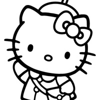Desenho de Hello Kitty estudante para colorir