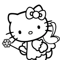 Desenho de Hello Kitty fada-borboleta para colorir