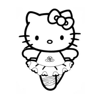 Desenho de Hello Kitty fazendo balé para colorir