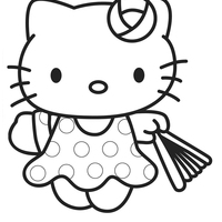 Desenho de Hello Kitty flamenca para colorir