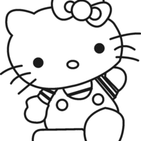 Desenho de Hello Kitty fofa para colorir