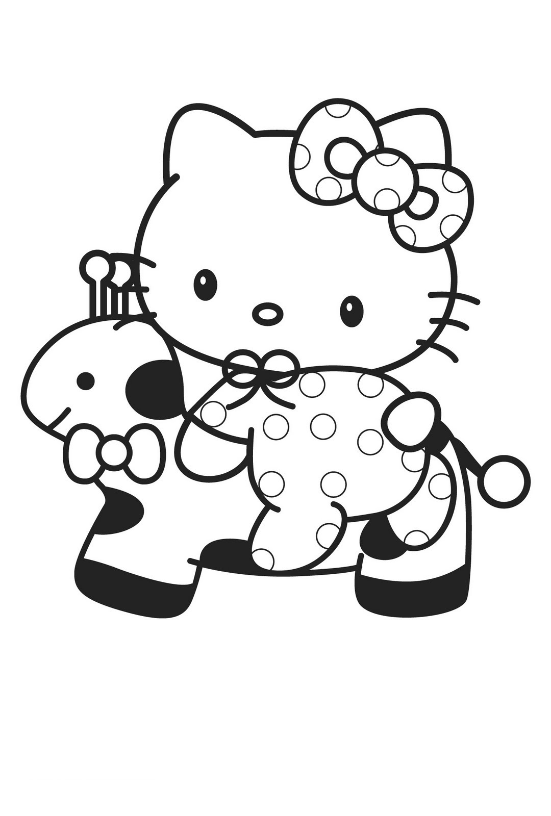 Desenho de Hello Kitty na motoca para colorir - Tudodesenhos