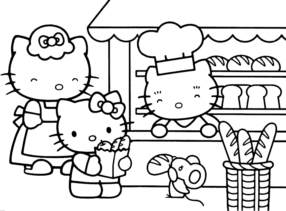 Hello Kitty bailarina para colorir - Imprimir Desenhos