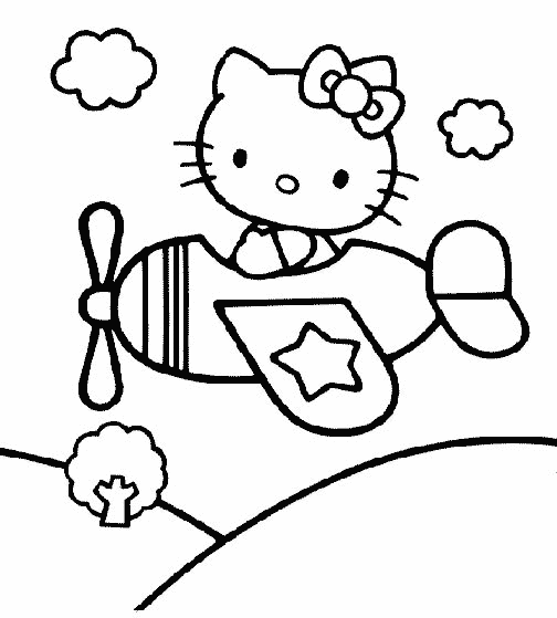 Desenho de Hello Kitty na motoca para colorir - Tudodesenhos