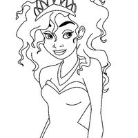 Desenho de Prindesa Tiana descabelada para colorir