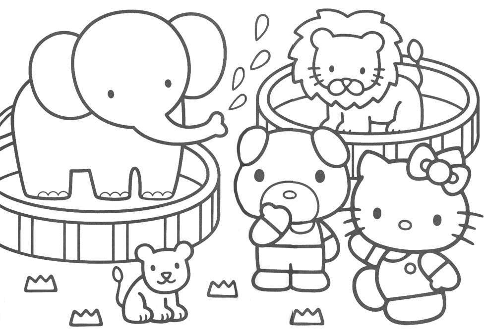 Desenho de Hello Kitty na motoca para colorir - Tudodesenhos