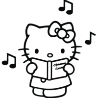 Desenho de Hello Kitty no coro para colorir