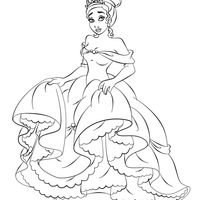Desenho de Princesa Tiana assustada para colorir