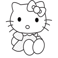 Desenho de Hello Kitty pelúcia para colorir