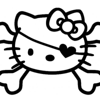 Desenho de Hello Kitty pirata para colorir