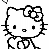 Desenho de Hello Kitty sentada para colorir