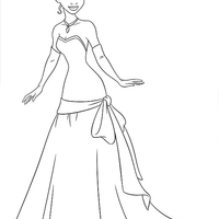 Desenho de Princesa Tiana para colorir