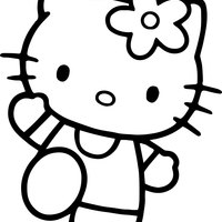 Desenho de Menina Hello Kitty para colorir
