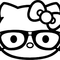 Desenho de Óculos da Hello Kitty para colorir