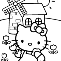 Desenho de Vestido da Hello Kitty para colorir