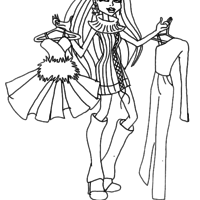 Desenho de Abbey Bominable escolhendo roupas para colorir