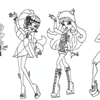 Desenho de Alunas da escola Monster High para colorir