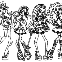 Desenho de Amigas Monster High para colorir