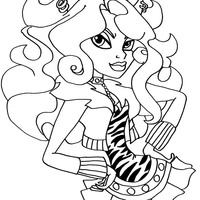 Desenho de Clawdeen Wolf com raiva para colorir