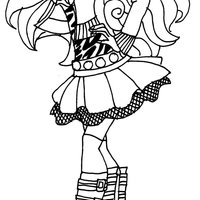 Desenho de Clawdeen Wolf fazendo pose para colorir